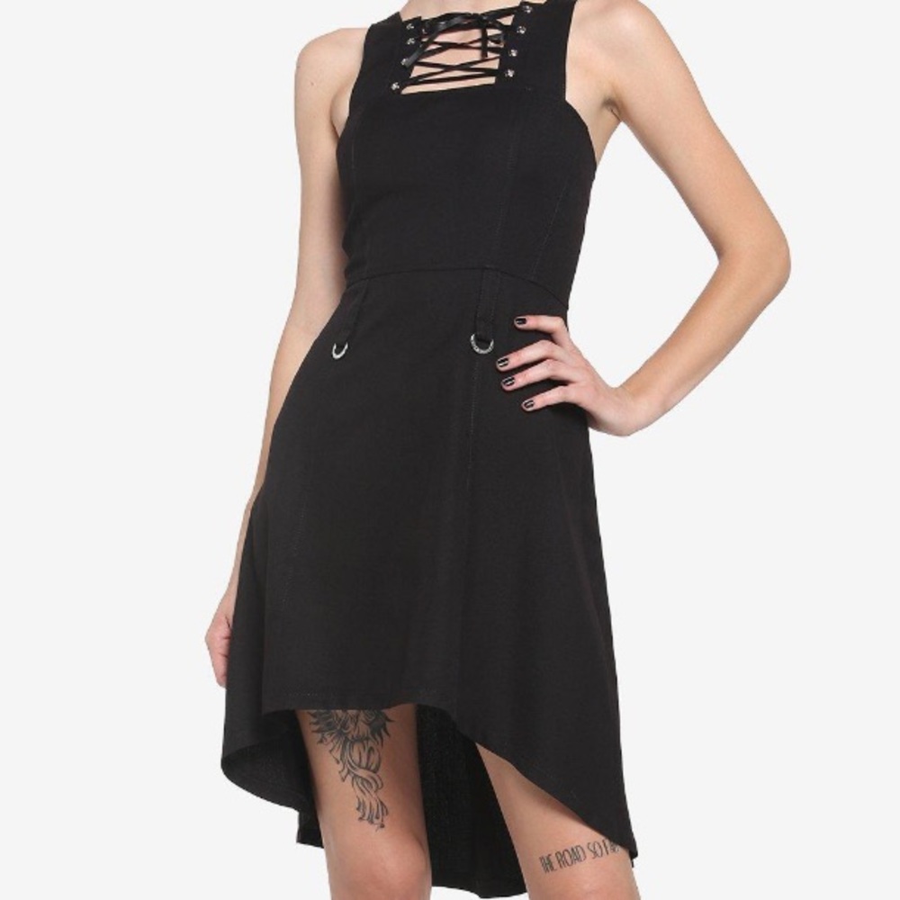 Royal Bones By Tripp Lace-Up Hi-Low Dress Hot Topic Gothic Witchy
